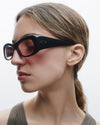 Lydia | Black Acetate | Rose Lens