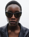 Agha | Black Acetate | Dark Green Lens