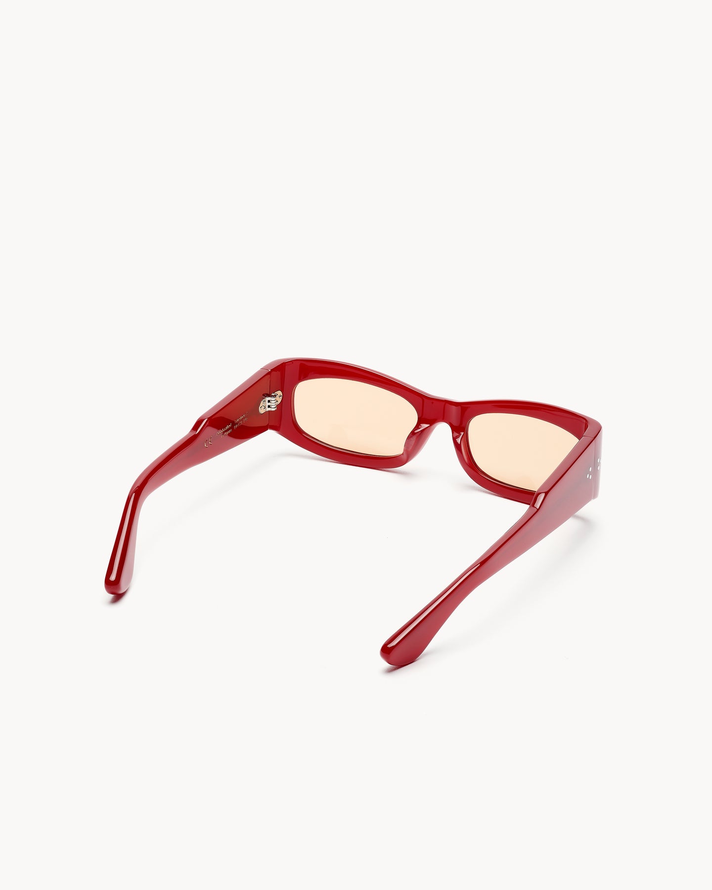 Port Tanger Saudade II Sunglasses in Incense Red Acetate and Amber Lenses 3