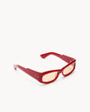 Port Tanger Saudade II Sunglasses in Incense Red Acetate and Amber Lenses 2