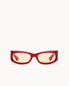 Port Tanger Saudade II Sunglasses in Incense Red Acetate and Amber Lenses 1