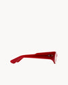 Port Tanger Saudade II Sunglasses in Incense Red Acetate and Amber Lenses 4